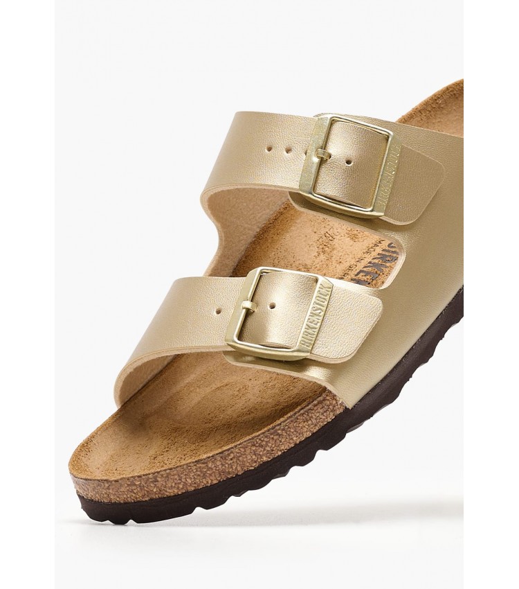 Γυναικεία Flats Arizona.Bf Χρυσό ECOleather Birkenstock Γυναικεία Flats Arizona.Bf Χρυσό ECOleather Birkenstock
