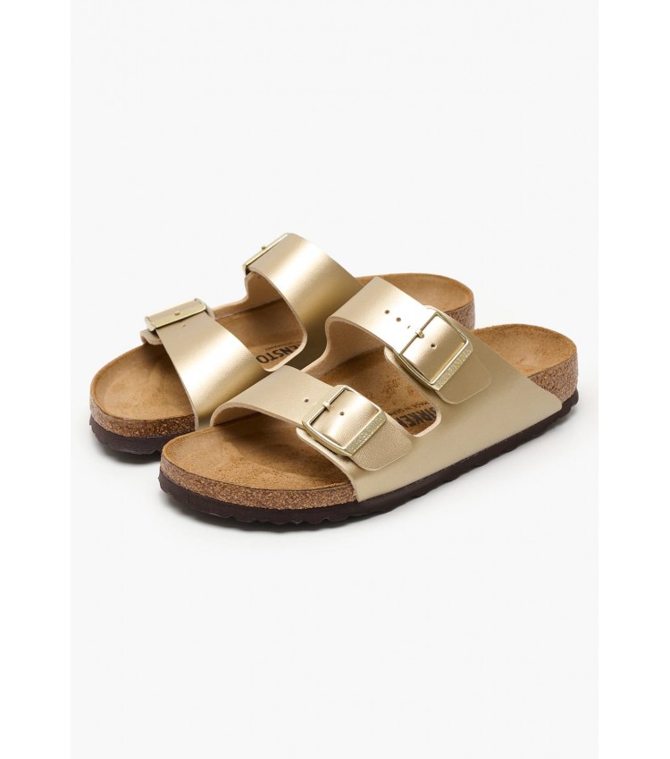 Γυναικεία Flats Arizona.Bf Χρυσό ECOleather Birkenstock Γυναικεία Flats Arizona.Bf Χρυσό ECOleather Birkenstock