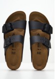 Γυναικεία Flats Arizona.Bs.N Μαύρο ECOleather Birkenstock