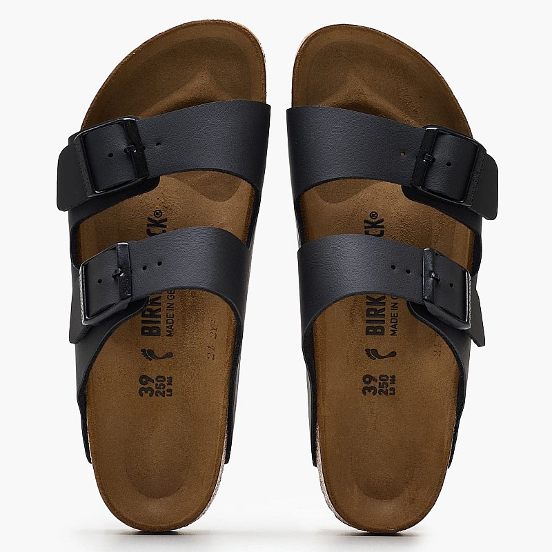 Women Flats Arizona.Bs.N Black ECOleather Birkenstock
