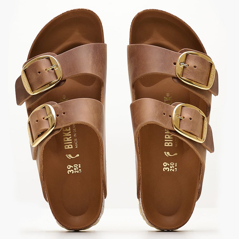 Γυναικεία Flats Arizona.Buckle2 Ταμπά Δέρμα Λαδερό Birkenstock