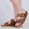 Γυναικεία Flats Arizona.Buckle2 Ταμπά Δέρμα Λαδερό Birkenstock Γυναικεία Flats Arizona.Buckle2 Ταμπά Δέρμα Λαδερό Birkenstock