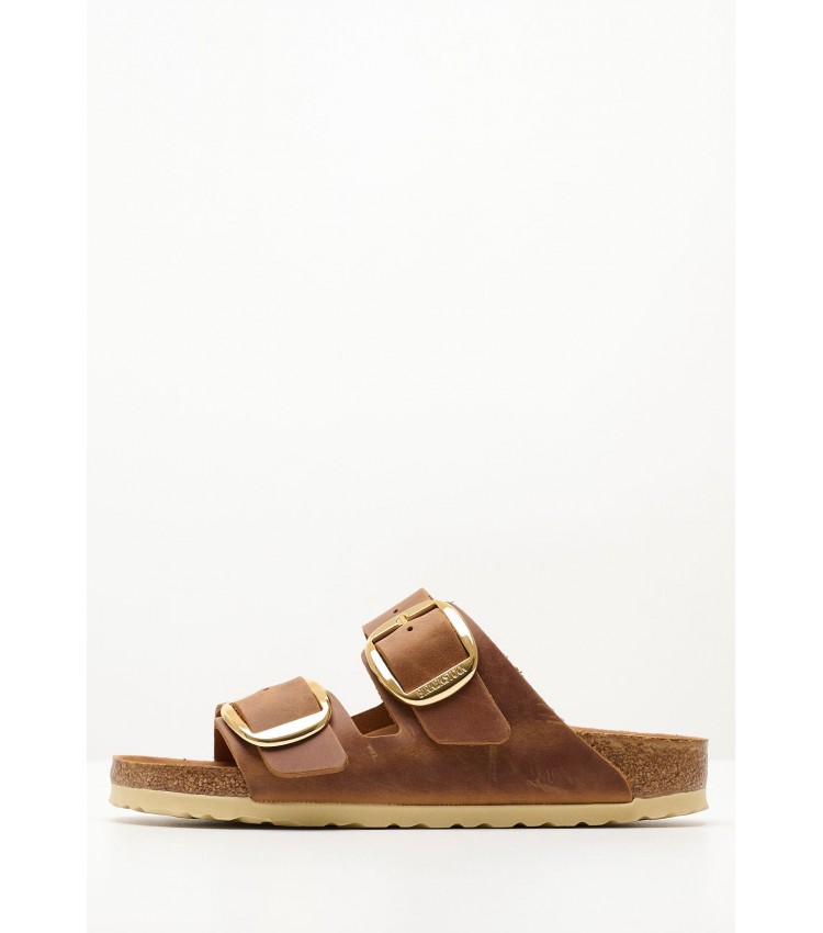 Γυναικεία Flats Arizona.Buckle2 Ταμπά Δέρμα Λαδερό Birkenstock Γυναικεία Flats Arizona.Buckle2 Ταμπά Δέρμα Λαδερό Birkenstock