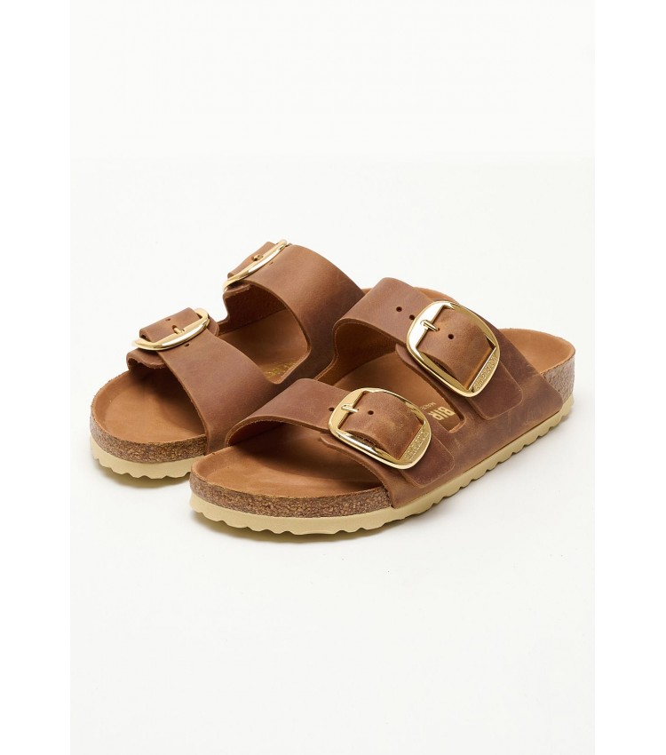 Γυναικεία Flats Arizona.Buckle2 Ταμπά Δέρμα Λαδερό Birkenstock Γυναικεία Flats Arizona.Buckle2 Ταμπά Δέρμα Λαδερό Birkenstock