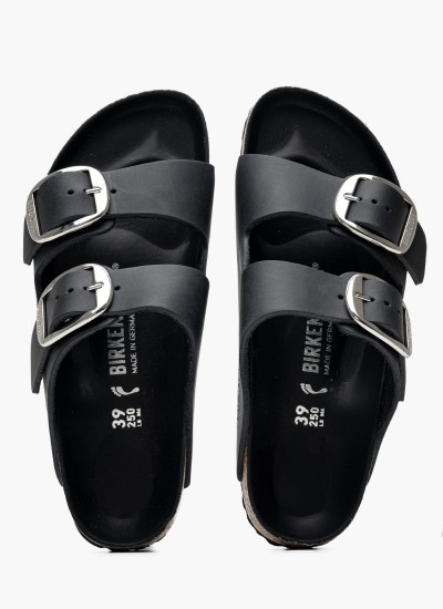 Γυναικεία Flats Gizeh.Big.Buckle Μαύρο Δέρμα Birkenstock