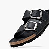 Γυναικεία Flats Arizona.Buckle Μαύρο Δέρμα Λαδερό Birkenstock Γυναικεία Flats Arizona.Buckle Μαύρο Δέρμα Λαδερό Birkenstock