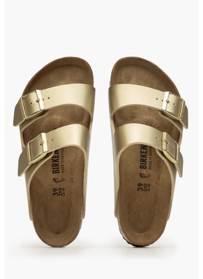 Γυναικεία Flats Arizona.B Χρυσό ECOleather Birkenstock