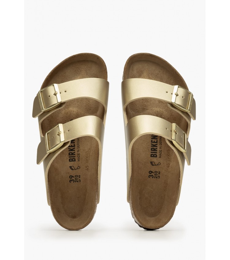 Γυναικεία Flats Arizona.B Χρυσό ECOleather Birkenstock