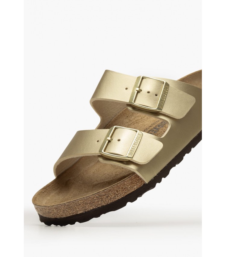 Γυναικεία Flats Arizona.B Χρυσό ECOleather Birkenstock
