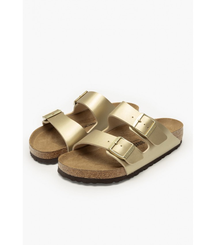 Γυναικεία Flats Arizona.B Χρυσό ECOleather Birkenstock