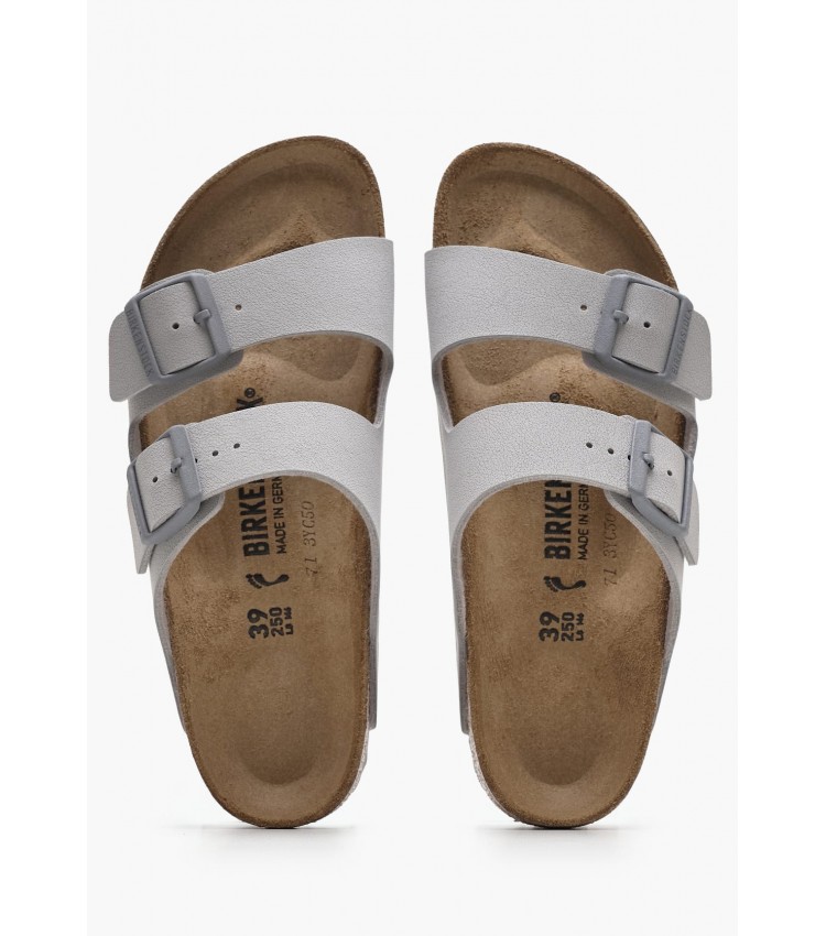 Γυναικεία Flats Arizona.Coin Γκρι ECOleather Birkenstock Γυναικεία Flats Arizona.Coin Γκρι ECOleather Birkenstock