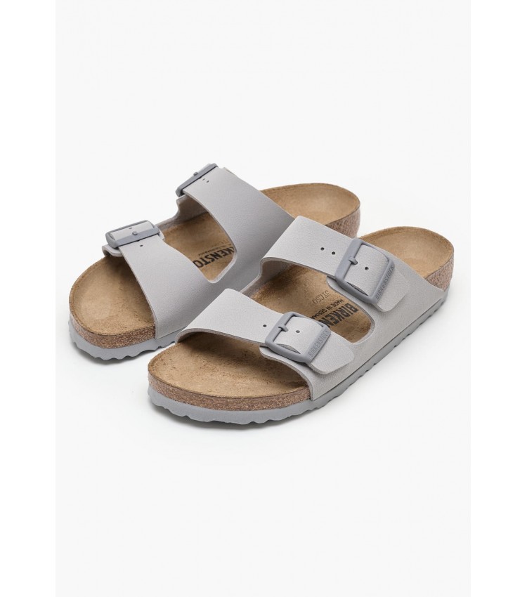 Γυναικεία Flats Arizona.Coin Γκρι ECOleather Birkenstock Γυναικεία Flats Arizona.Coin Γκρι ECOleather Birkenstock