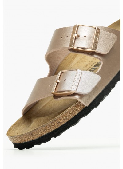 Γυναικεία Flats Arizona.Copper Μπρονζέ ECOleather Birkenstock