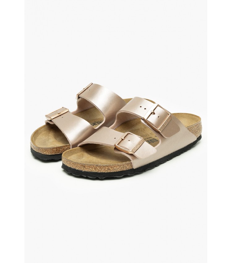 Γυναικεία Flats Arizona.Copper Μπρονζέ ECOleather Birkenstock Γυναικεία Flats Arizona.Copper Μπρονζέ ECOleather Birkenstock