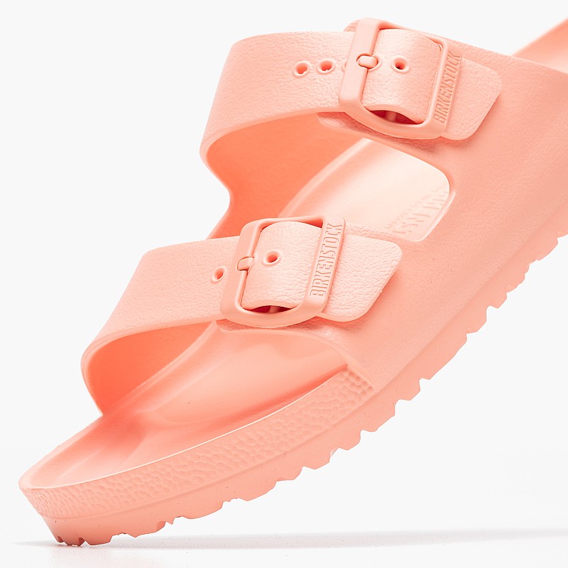 Women Flip Flops & Sandals Arizona.Coral Pink Rubber Birkenstock