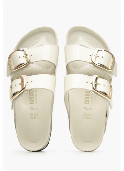 Γυναικεία Flats Arizona.Cru Μπεζ Δέρμα Birkenstock