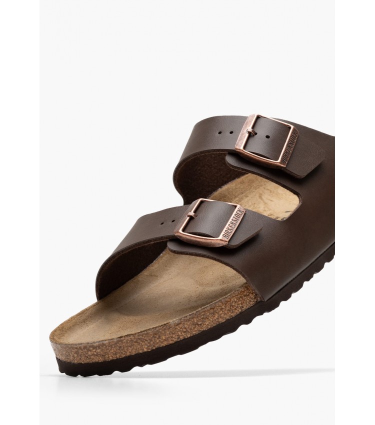 Ανδρικές Σαγιονάρες & Πέδιλα Arizona.Dark Καφέ ECOleather Birkenstock Ανδρικές Σαγιονάρες & Πέδιλα Arizona.Dark Καφέ ECOleather Birkenstock