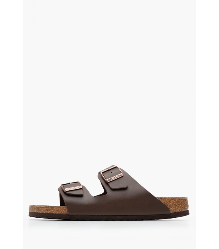 Ανδρικές Σαγιονάρες & Πέδιλα Arizona.Dark Καφέ ECOleather Birkenstock Ανδρικές Σαγιονάρες & Πέδιλα Arizona.Dark Καφέ ECOleather Birkenstock