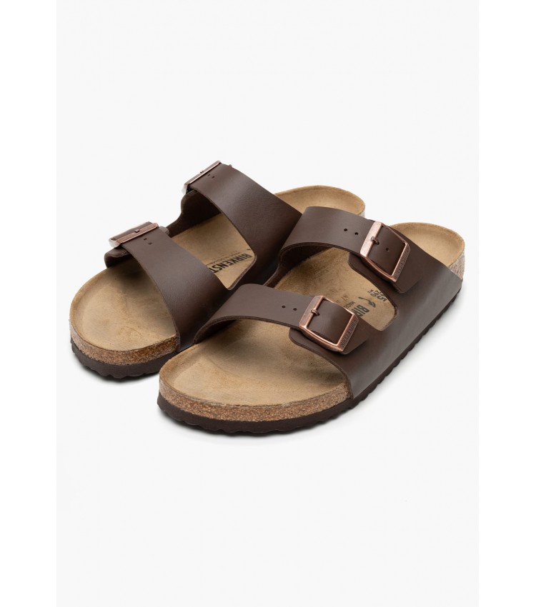 Ανδρικές Σαγιονάρες & Πέδιλα Arizona.Dark Καφέ ECOleather Birkenstock Ανδρικές Σαγιονάρες & Πέδιλα Arizona.Dark Καφέ ECOleather Birkenstock
