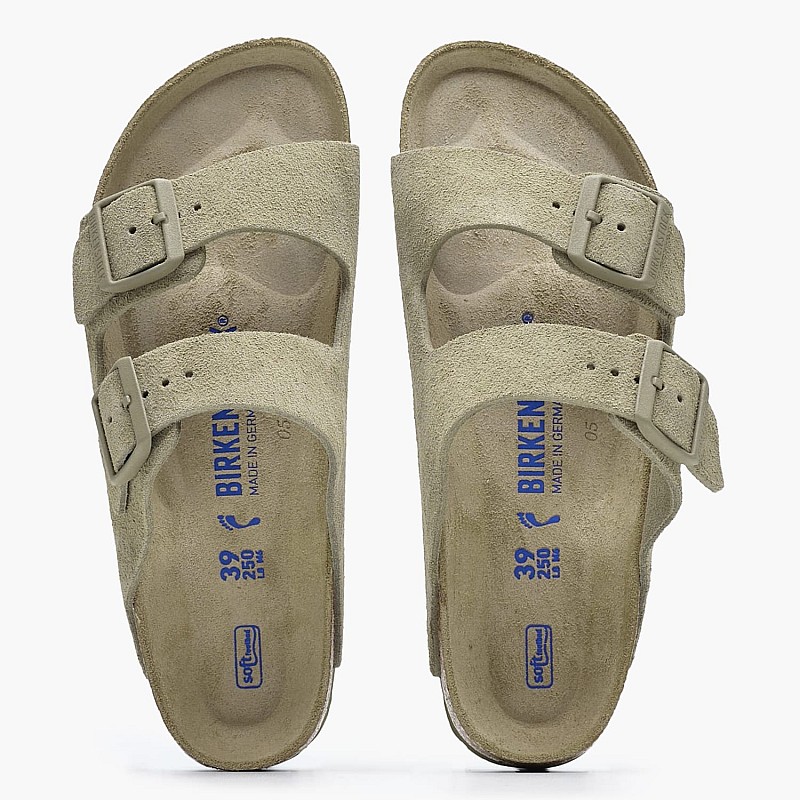 Γυναικεία Flats Arizona.Fdd Χακί Δέρμα Καστόρι Birkenstock