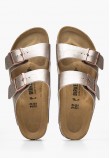 Γυναικεία Flats Arizona.Grace Πλατίνα ECOleather Birkenstock