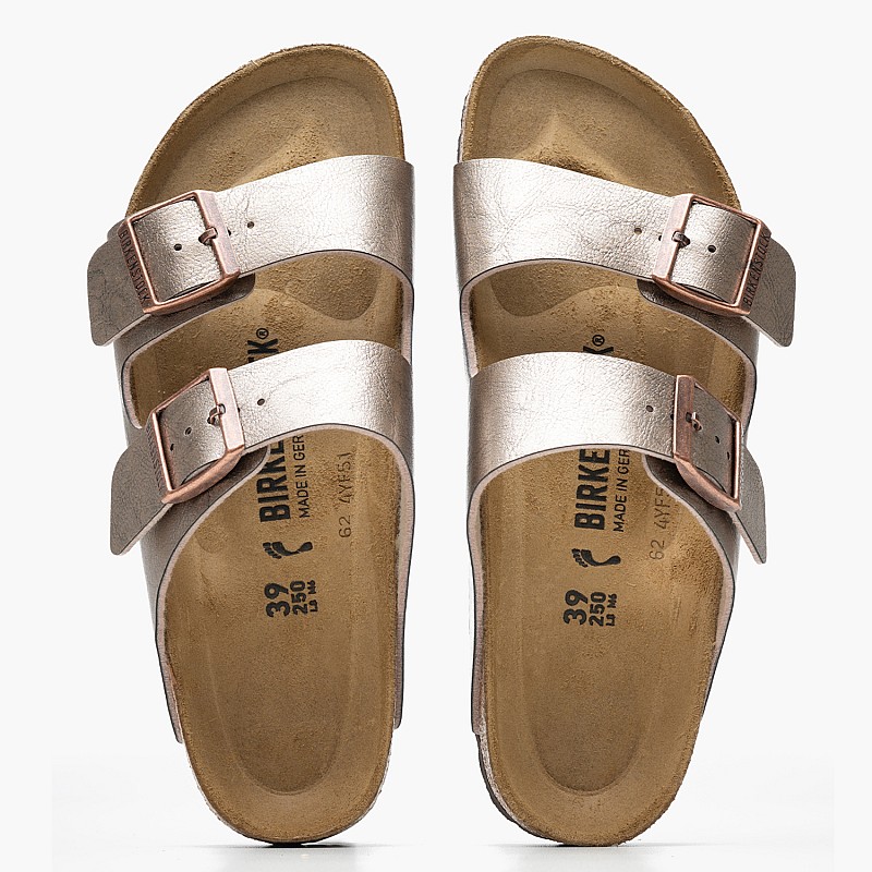 Γυναικεία Flats Arizona.Grace Πλατίνα ECOleather Birkenstock