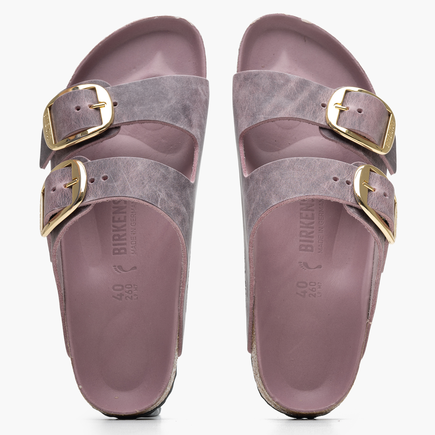 Γυναικεία Flats Arizona.Lav Μωβ Δέρμα Λαδερό Birkenstock