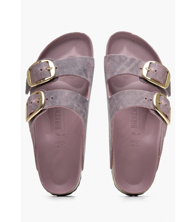 Γυναικεία Flats Arizona.Lav Μωβ Δέρμα Λαδερό Birkenstock Γυναικεία Flats Arizona.Lav Μωβ Δέρμα Λαδερό Birkenstock