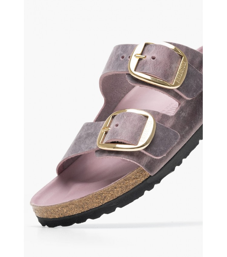Γυναικεία Flats Arizona.Lav Μωβ Δέρμα Λαδερό Birkenstock Γυναικεία Flats Arizona.Lav Μωβ Δέρμα Λαδερό Birkenstock