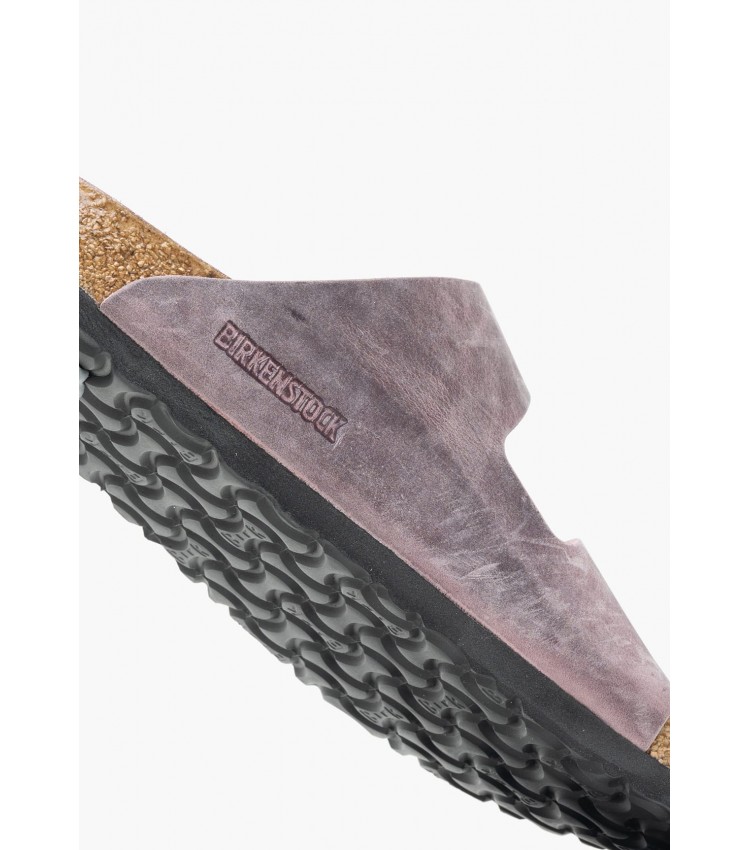 Γυναικεία Flats Arizona.Lav Μωβ Δέρμα Λαδερό Birkenstock Γυναικεία Flats Arizona.Lav Μωβ Δέρμα Λαδερό Birkenstock
