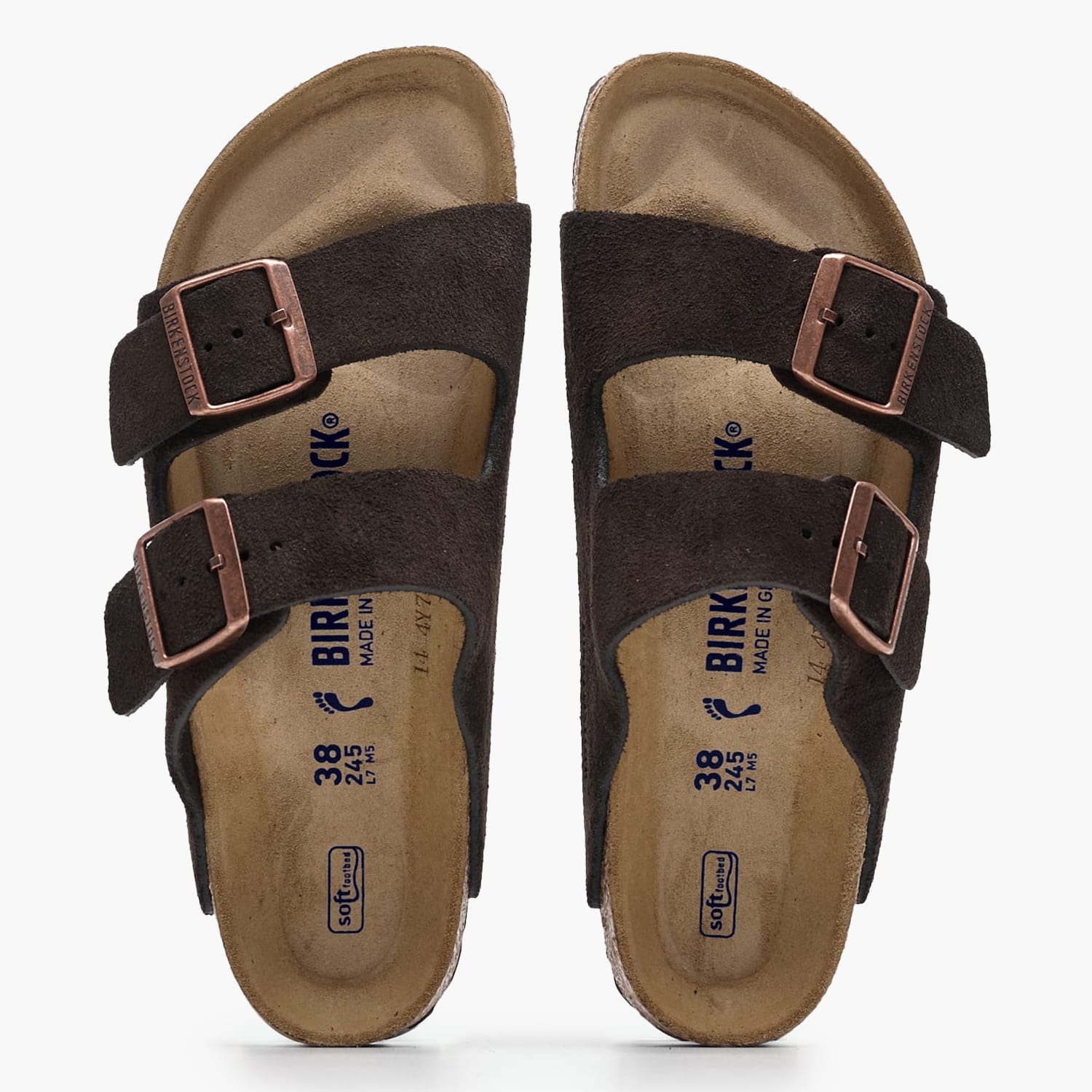 Γυναικεία Flats Arizona.Leve Καφέ Δέρμα Καστόρι Birkenstock
