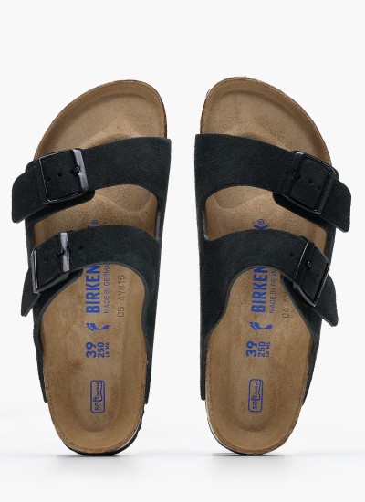Γυναικεία Flats Gizeh.Big.Buckle Μαύρο Δέρμα Birkenstock