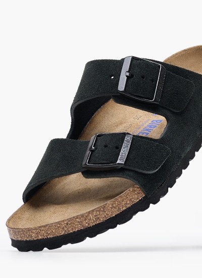 Γυναικεία Flats Gizeh.Big.Buckle Μαύρο Δέρμα Birkenstock