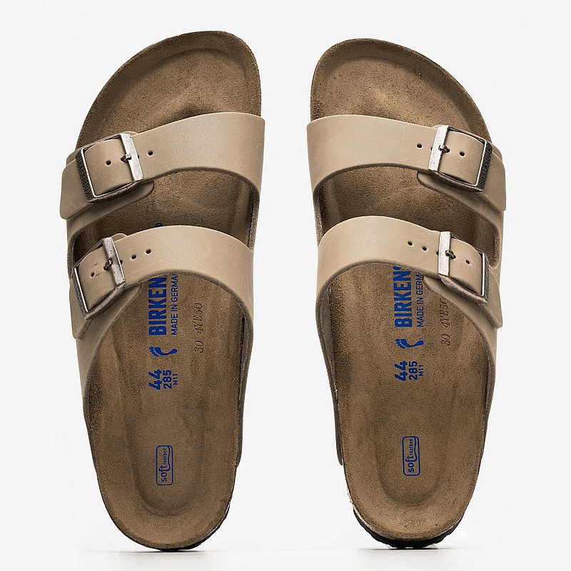 Men Flip Flops & Sandals Arizona.Oiled Taupe Oily Leather Birkenstock