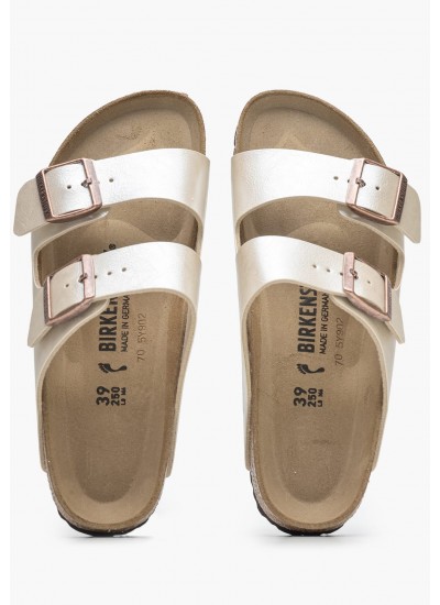 Γυναικεία Flats Arizona.Pearl Μπεζ ECOleather Birkenstock