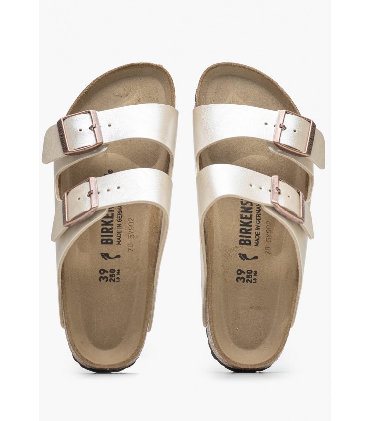 Γυναικεία Flats Arizona.Pearl Μπεζ ECOleather Birkenstock Γυναικεία Flats Arizona.Pearl Μπεζ ECOleather Birkenstock