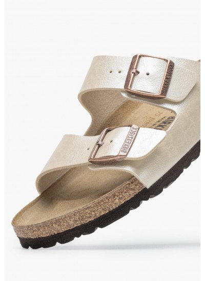 Γυναικεία Flats Arizona.Pearl Μπεζ ECOleather Birkenstock