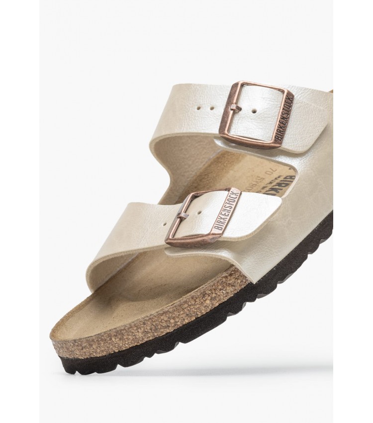 Γυναικεία Flats Arizona.Pearl Μπεζ ECOleather Birkenstock Γυναικεία Flats Arizona.Pearl Μπεζ ECOleather Birkenstock