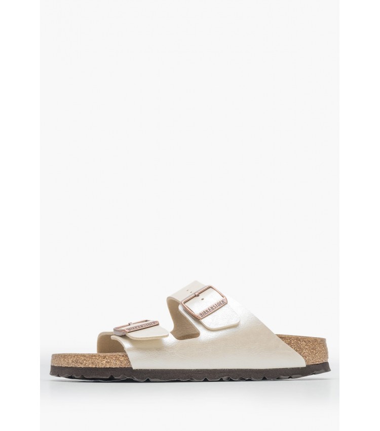 Γυναικεία Flats Arizona.Pearl Μπεζ ECOleather Birkenstock Γυναικεία Flats Arizona.Pearl Μπεζ ECOleather Birkenstock