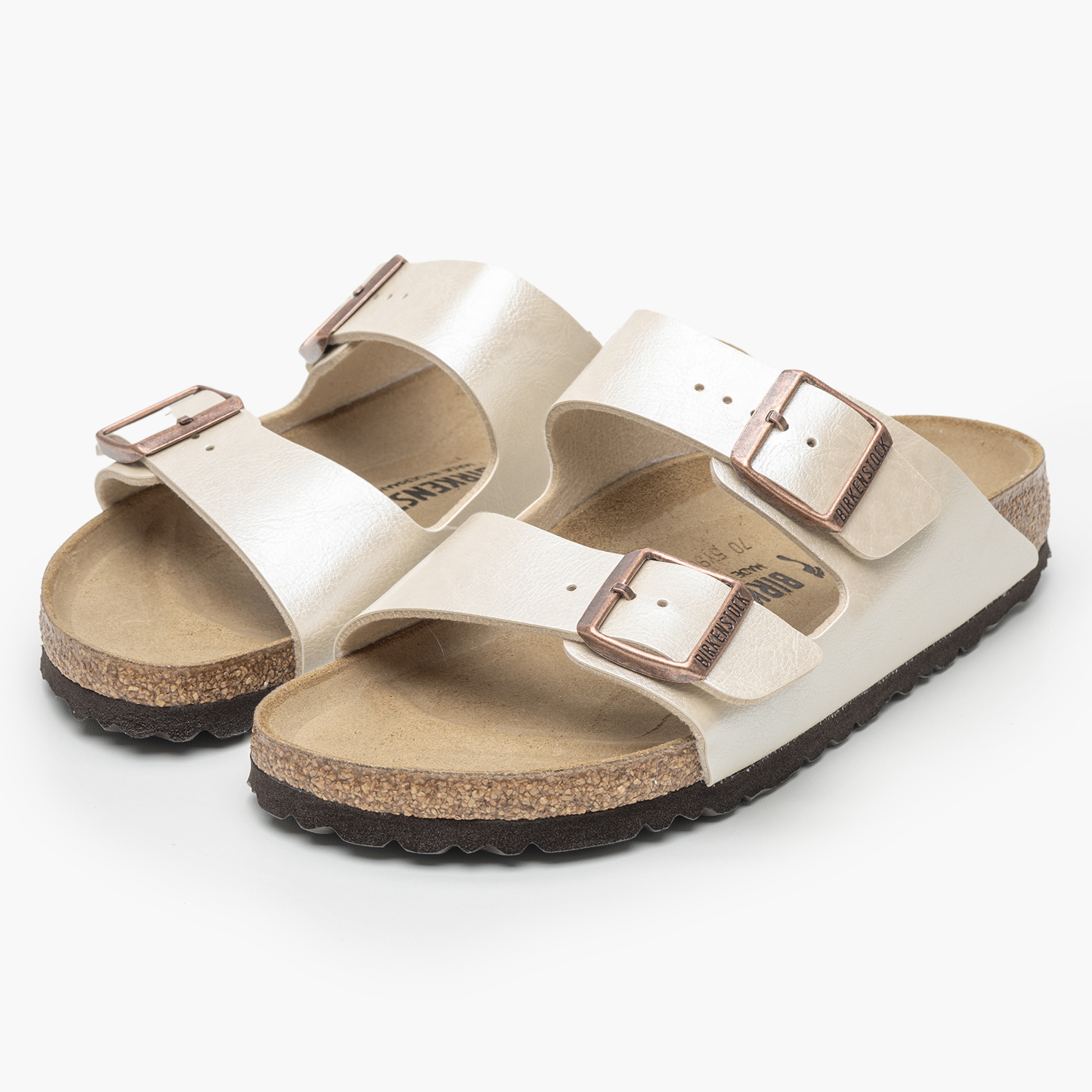 Women Flats Arizona.Pearl Beige ECOleather Birkenstock Women Flats Arizona.Pearl Beige ECOleather Birkenstock