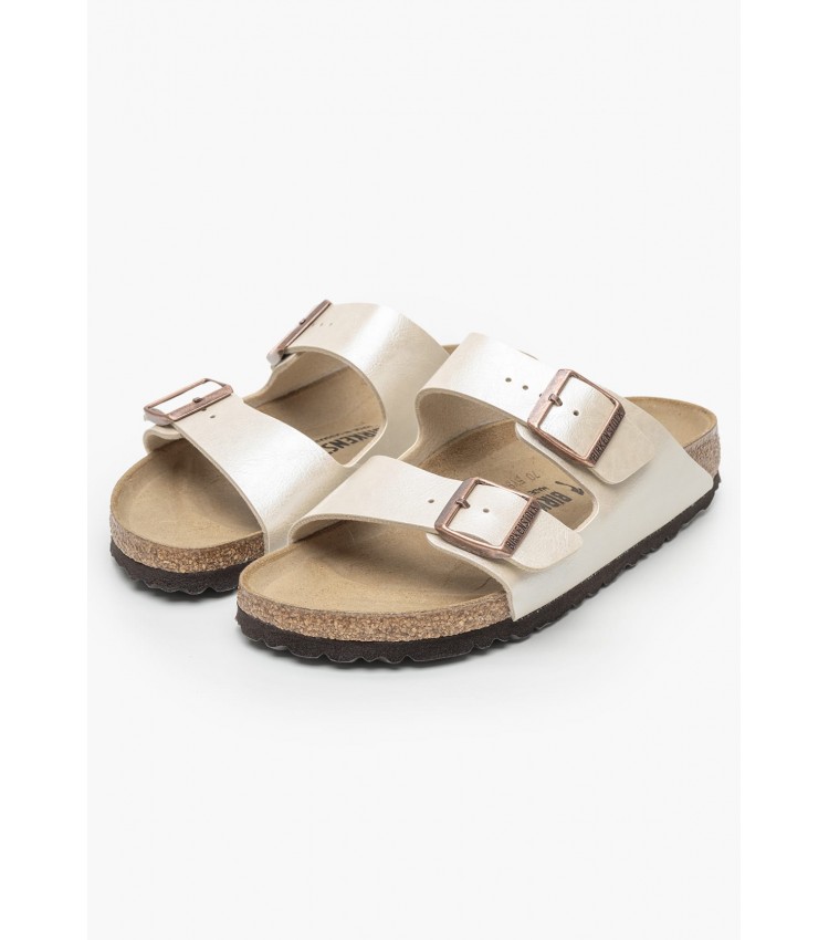 Γυναικεία Flats Arizona.Pearl Μπεζ ECOleather Birkenstock Γυναικεία Flats Arizona.Pearl Μπεζ ECOleather Birkenstock