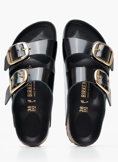 Γυναικεία Flats Gizeh.Big.Buckle Μαύρο Δέρμα Birkenstock