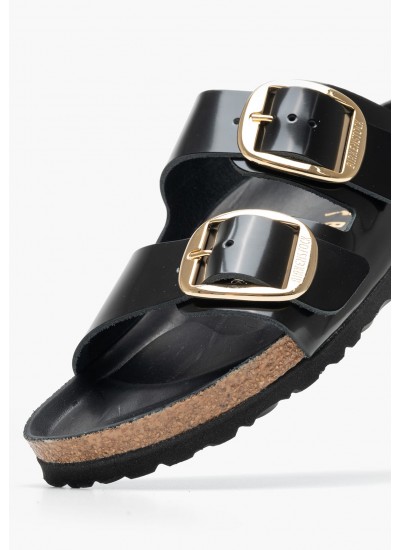 Γυναικεία Flats Arizona.Shine Μαύρο Δέρμα Birkenstock