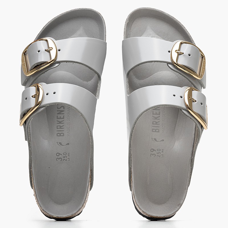 Γυναικεία Flats Arizona.Stoc Γκρι Δέρμα Birkenstock