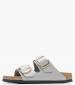 Γυναικεία Flats Arizona.Stoc Γκρι Δέρμα Birkenstock Γυναικεία Flats Arizona.Stoc Γκρι Δέρμα Birkenstock