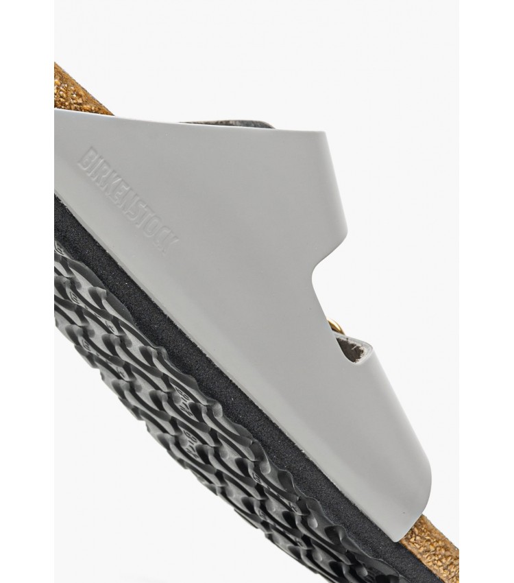 Γυναικεία Flats Arizona.Stoc Γκρι Δέρμα Birkenstock Γυναικεία Flats Arizona.Stoc Γκρι Δέρμα Birkenstock