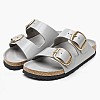 Γυναικεία Flats Arizona.Stoc Γκρι Δέρμα Birkenstock Γυναικεία Flats Arizona.Stoc Γκρι Δέρμα Birkenstock