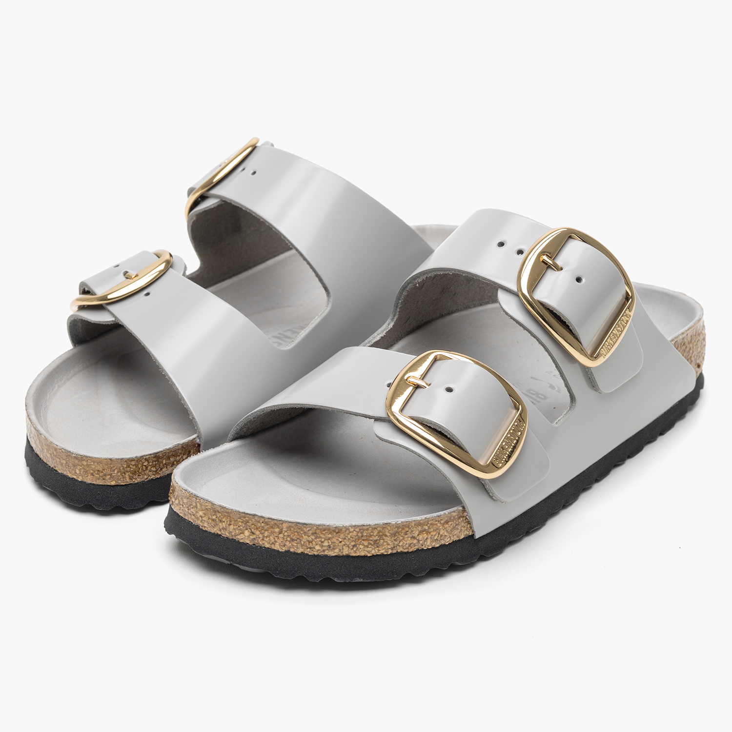Γυναικεία Flats Arizona.Stoc Γκρι Δέρμα Birkenstock Γυναικεία Flats Arizona.Stoc Γκρι Δέρμα Birkenstock