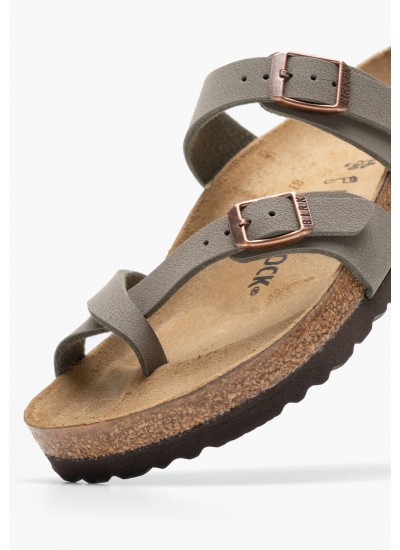 Γυναικεία Flats Arizona.Bfbc Γκρι ECOleather Birkenstock