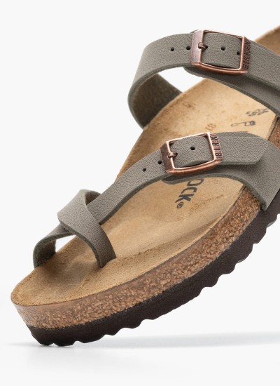 Γυναικεία Flats Gizeh.Big.Buckle Μαύρο Δέρμα Birkenstock